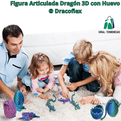 Figura Articulada Dragón 3D con Huevo ® Dracoflex